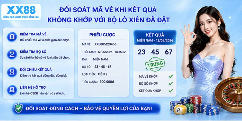 Đối soát mã vé khi kết quả không khớp với bộ lô xiên là gì đã đặt